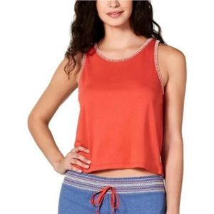 Jenni Womens Plus Size Stitch Trim Pajama Sleep Tank, Cayenne,